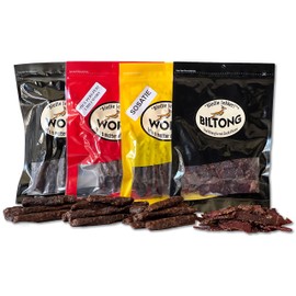 Bledie Lekker 4 Pack Sampler - Biltong, Droewors, Sosatie, Spicy Peri-Peri Chili