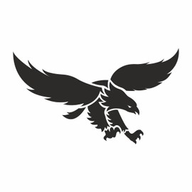 AMA SHOP Sticker PVC Prespaced Eagle mod.15 color Black | Sticker for Helmet, Motorcycle, Camper, Boat, Car, PC | autoTuning |Funny Stickers