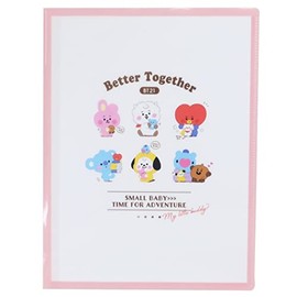 Kamio Japan 10 Pocket A4 Clear File (203738 BT21 Chibi Ni / Alignment)