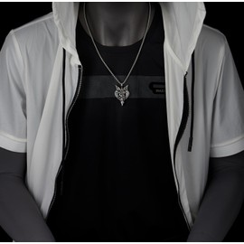 COOLSTEELANDBEYOND Viking Gungnir Raven The Spear Pendant, Men Stainless Steel Vintage Necklace with Wheat Chain, Metal, No Gemstone, Silver, MP-2598