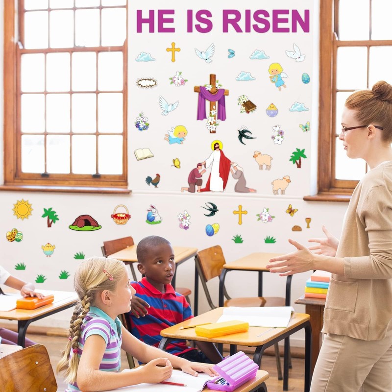 Easter Jesus He is Risen Bulletin Board Classroom Decorations, Easter