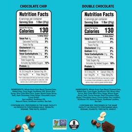 JUNKLESS Chewy Granola Bars Twin Pack - Chocolate Chip & Double Chocolate (12 Pack) - Less Sugar, Non-GMO, Gluten-Free, Wholesome Snack Bars for Kids & Adults, 2 Boxes