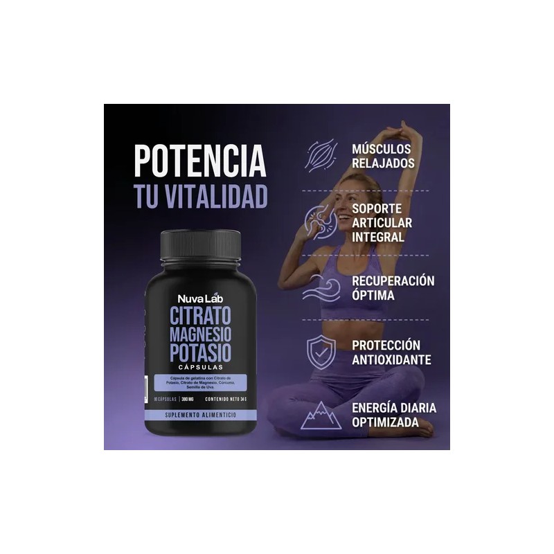 Pack Citrato Magnesio Potasio Suplemento 180 Caps
