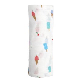 Bamboo Viscose Muslin Baby Swaddle Receiving Blanket, 70% Viscose Made from Bamboo, 30% Cotton Muslin - Imported (Ice Cream)