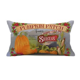 Fall Throw Pillow Covers 12x20 Inch Farmhouse Gourds Fall Autumn Leaves Beautiful Corn Harvest Fall Large Welcome Pumpkin Patch Seeds Sign Pillow Case for Home Sofa Couch