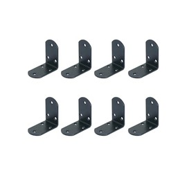 Rmdusk 8Pcs Heavy Duty Corner Braces Solid Metal 90 Degree Joints Support Right Angle Brackets 3mm Thick Black, 65x65x38mm Corner Bracket Fastener for Wood Wall Shelves