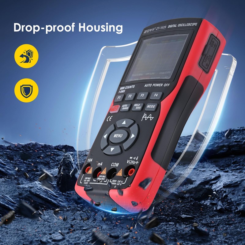 Ovshnrr Digital Oscilloscope Multimeter 2 in 1, Handheld Digital Oscilloscope,
