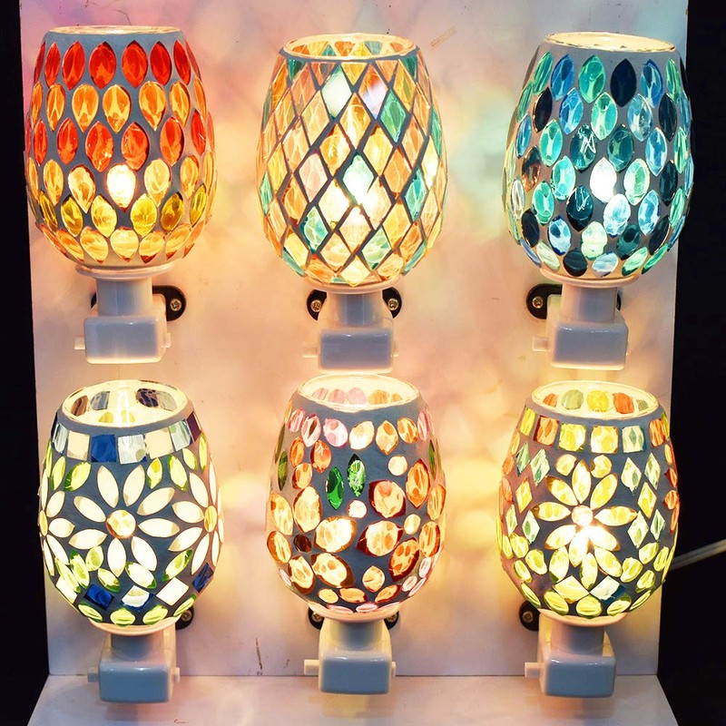 Folkart CNJYK3 Cute, Handmade, Glasswork, Mossa, Foot Lamp, Flower, Yellow