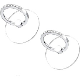 2Pcs Silver Cell Phone Ring Holder Stand Transparent Phone Ring Finger Grip 360 Degrees Rotation Ring Holder for Cell Phone Finger Ring Stand Compatible with All Smartphones Accessories
