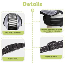 NACOCO Medium Dog Breathable Muzzle - Lightweight Mesh Muzzle Prevent Biting Chewing Barking Soft Dog Mouth Guard Cover Adjustable (Large)