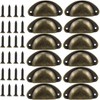 AvoDovA 12Pcs Shell Cup Pull Handles with Screws, Metal Half