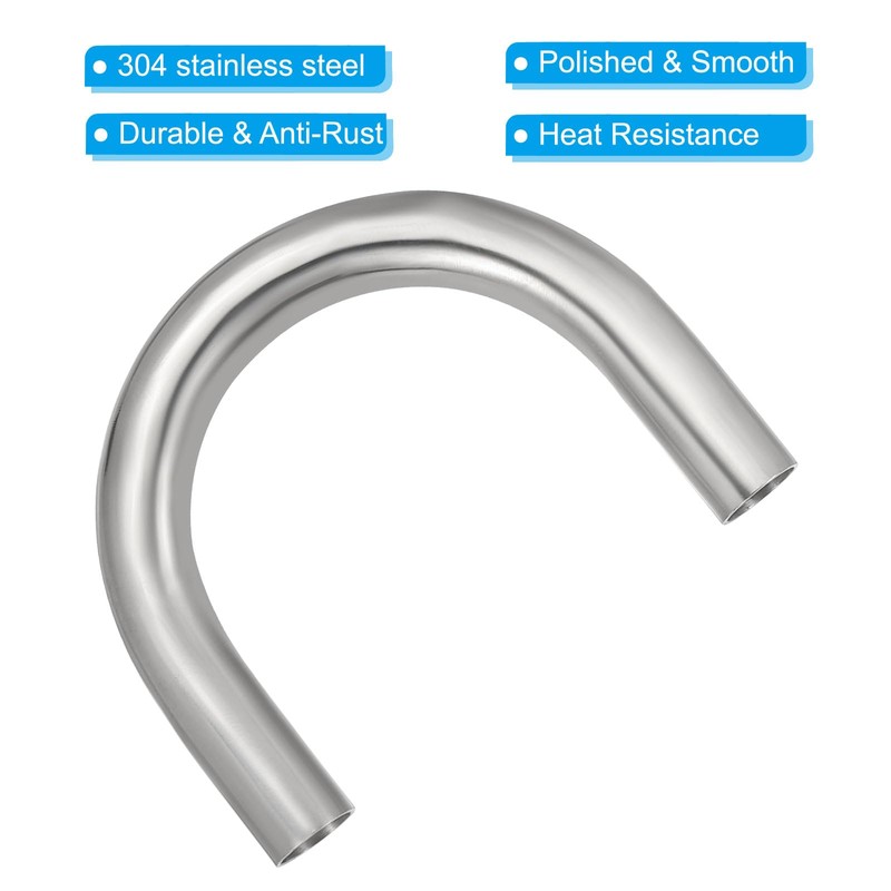 PATIKIL 180 Degree Sanitary Extended Pipe, 3/4inch OD U Mandrel