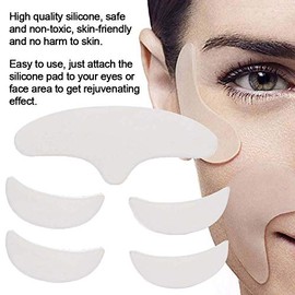 YUYTE Parches de Silicona para Arrugas, 5 Piezas Almohadilla Facial Reutilizable para Ojos, Parche de Elevación de Piel Lavable, Parches Cutaneos,... 
