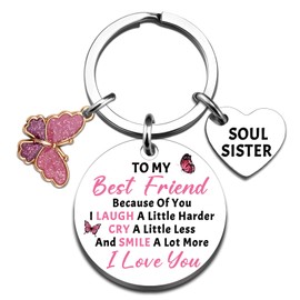 FAFQBING Friends Gifts for Women Friendship Gifts for Teen Girls Bestie Keychain Unique Best Friend Birthday Gift for Women Sister Friend BFF
