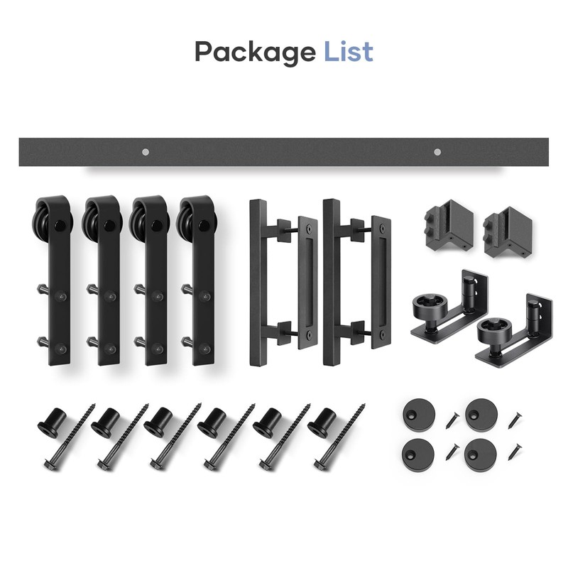 EaseLife 8 FT Double Sliding Barn Door Track and Handle