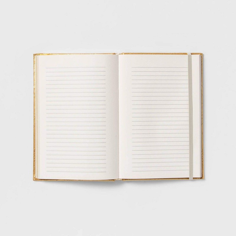 Bohemian Chic Hardcover Lined Casebound Journal - Distressed Gold Embossed