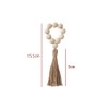 LannuMet 6 Pcs Jute Tassel Wood Bead Napkin Rings Boho