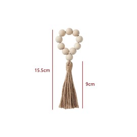 LannuMet 6 Pcs Jute Tassel Wood Bead Napkin Rings Boho Rustic Napkin Holders for Wedding, Party, Farmhouse Dining Decorations