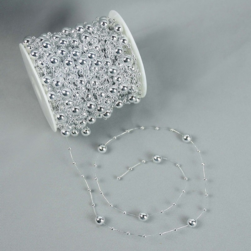 1 Roll Pearl Beads Chain Artificial Pearl Strand Trim String