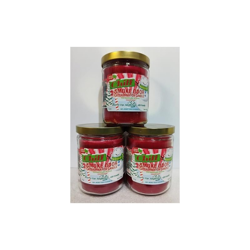 Smoke Odor Exterminator 13oz Jar Candle, Chill 3 Pack.