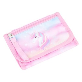 Baagl Children's Neck Pouch - Wallet for Boys - Purse, Mini Purse, Change Coin Purse, Rainbow Unicorn, playful