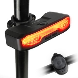 RAVEMEN NT101 Bike Tail Light,Turn Signal Light, Rear Light with Remote Control,Direction Indicator,Theft Prevention Alarm,Ground Warning Line,Brake Sensor,Auto On/Off,Two Types Install,USB-C