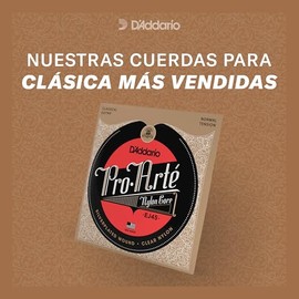 D'Addario | Pro-Arte Carbon | Cuerdas para Guitarra Clásica | Tensión Dura | Plata Sobre Nylon, Agudos de Carbono | EJ46FF