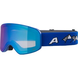 ALPINA FERNIE Q-LITE Mirrored, Contrast Enhancing & Polarised OTG Ski Goggles with 100% UV Protection for Adults, Royal Blue Matt, One Size