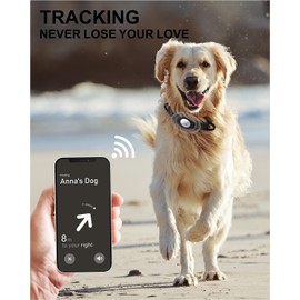 TagME Airtag Dog Collar,Waterproof Reflective Pet Collar with Airtag Holder,Soft Padded and Double D-Rings for Extra Large Dogs,Black