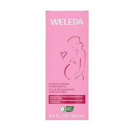 Weleda Stretch Mark Massage Oil, Aceite Corporal para el Embarazo con Almendra Dulce, Jojoba y rnica, Vegano, 100 ml                                  