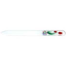 Brajek 82SYP107 Glass Hand Painted Nail File, 5.5 inches (14 cm), Czech Republic, Tulips, Small