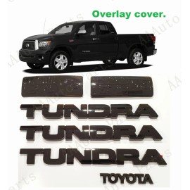 Toyota OEM OVERLAY Gloss black Fender Door Rear Tundra V8 Toyota Emblems 2007-2013 Tundra
