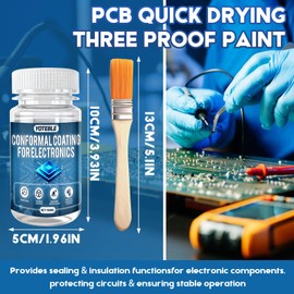 Conformal Coating for Electronics, Clear Insulating Varnish with Brush, Waterproof, Good Insulation, Fast Drying, Long-Term Stable Protection Applications to Any Circuit Boards, 100ml