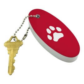 GRAPHICS & MORE Paw Print Dog Cat White on Black Floating Keychain Oval Foam Fishing Boat Buoy Key Float