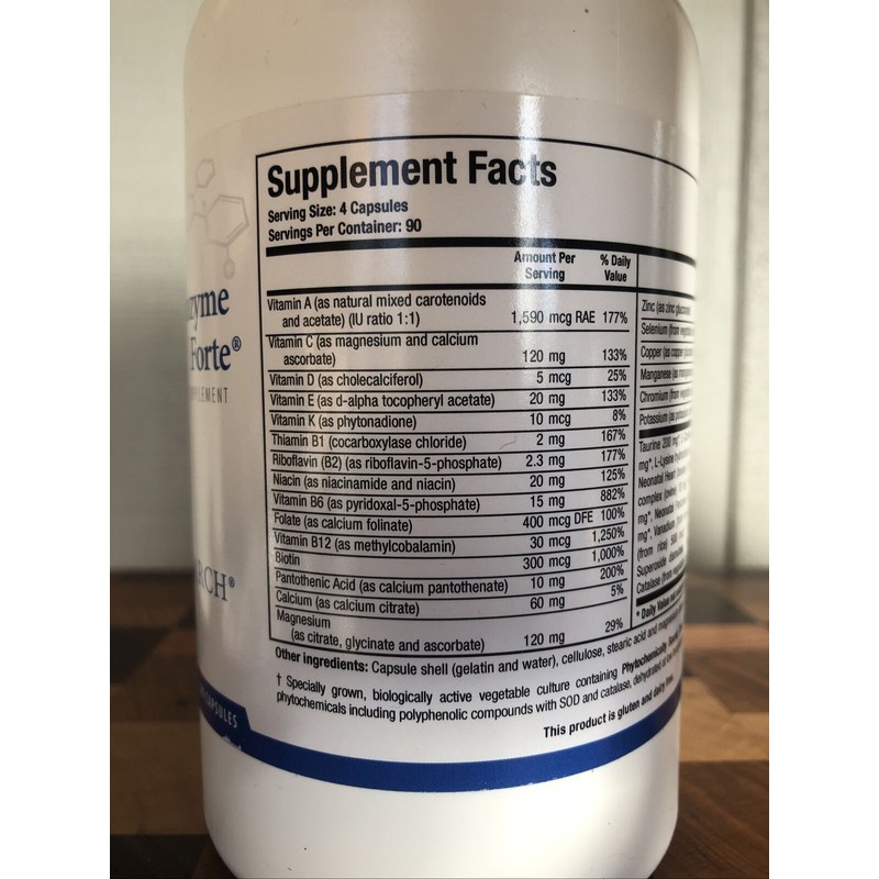 Biotics Research Bio-Cardiozyme Forte 360 Capsules Healthy Heart MultiVit 8/25