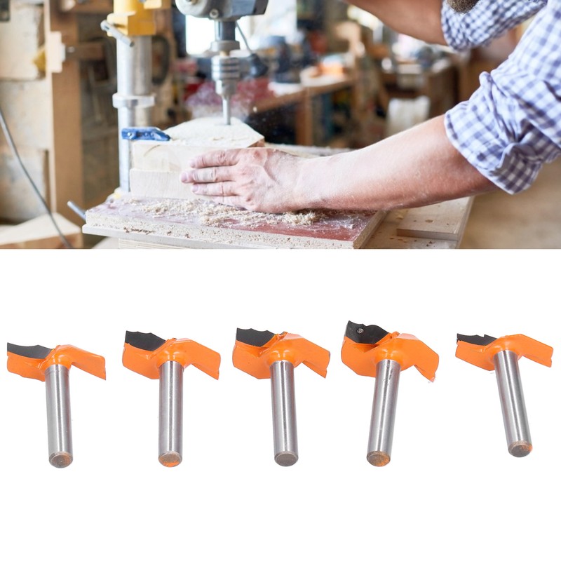 5Pcs 6mm Shank Router Bit Yellow Milling Cutter for Cabinet