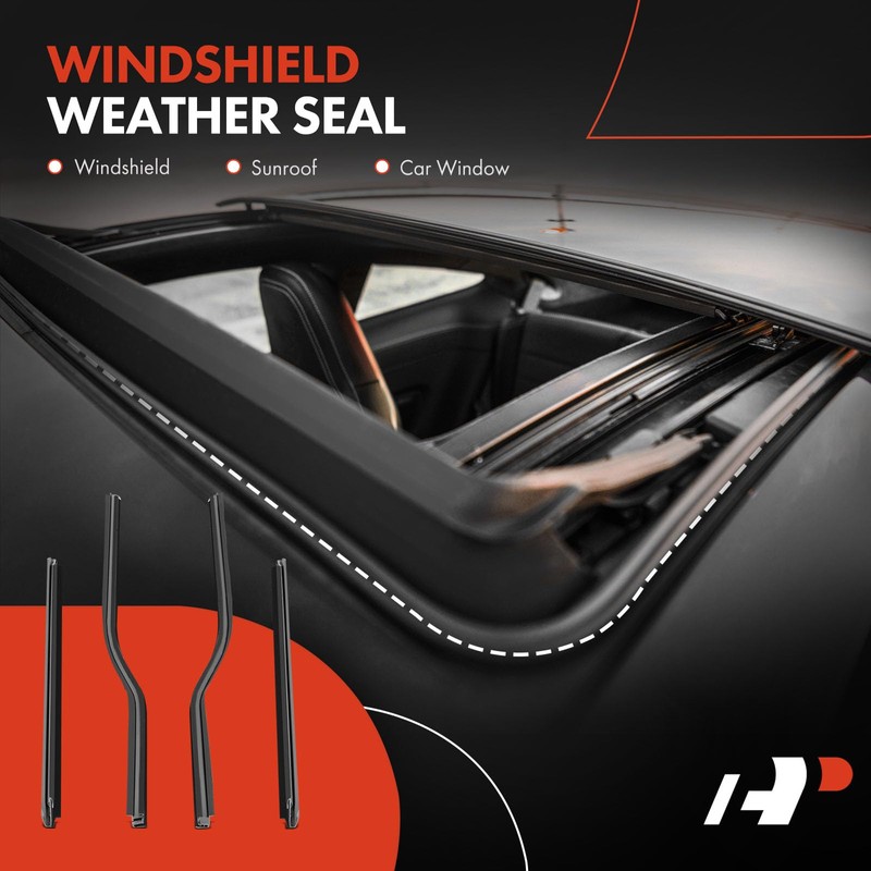 A-Premium Rear Passenger Car Door Weather Stripping Seal Strip Compatible