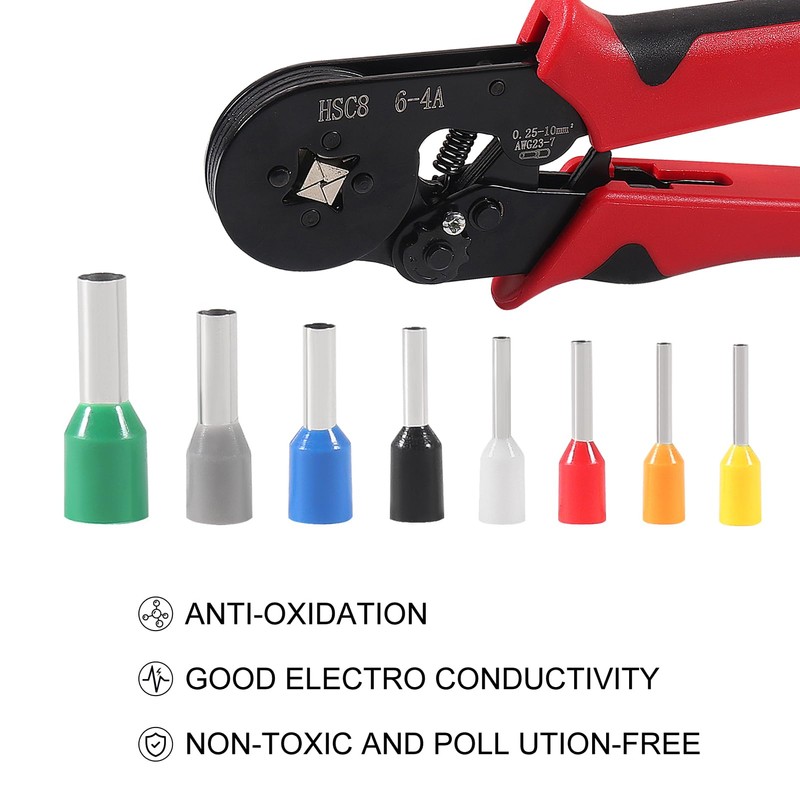 801PCS Ferrule Crimping Tool Kit, AWG23-7 Self-adjustable Ratchet Wire Crimping
