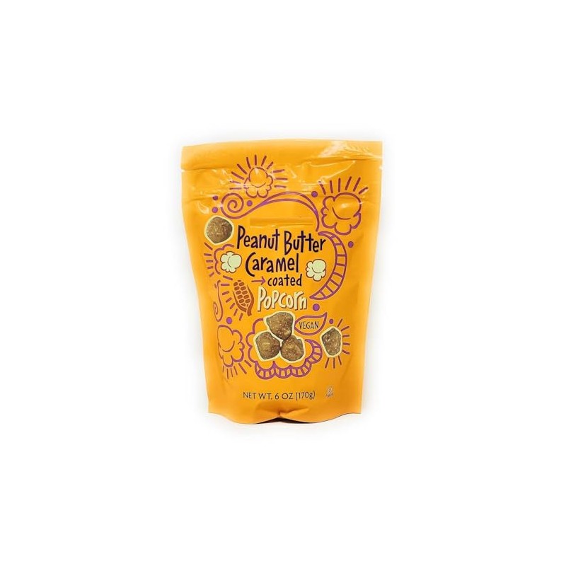 Peanut Butter Caramel Coated Popcorn Net Wt. 6 Oz (170g)