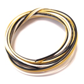 22 Ga Handy Pack of PVC Coated Guitar Wire 22 gauge Black - White - Yellow (15 Feet)