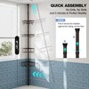Corner Shower Caddy Tension Pole: Stainless Steel Rustproof 4-Tier Shower