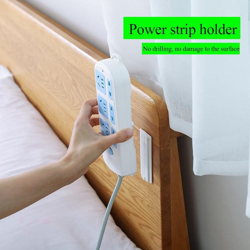 6Pcs Self Adhesive Power Strip Holder for Power Strip Mount,