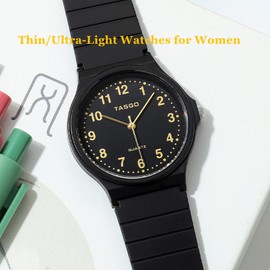 TASGO Women's Minimalist Fashion Wrist Watches, Classic Ladies Quartz Easy Read Watch, Thin/Ultra-Light Waterproof Watches for Women Students Girls Dress Casual