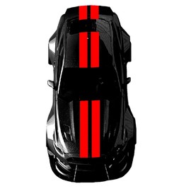 Clausen's World Double 9 Inch Center Vinyl Rally Racing Stripes, Fits Mustang and Shelby, Black Matte