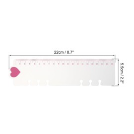 PATIKIL 8.7 x 2.2 Inch Bookmark Ruler Pack of 10 Plug-In Ruler Page Marker Bookmark Measuring Devices for A6 6-Hole Binder Notebook Pink Heart Shape