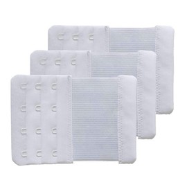 SAMGU Bra Extender 4 Hooks Women Bra Extender 3 Pack, Pack of 3 White 4 Hooks 3/4 Inch