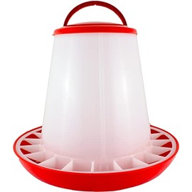 Olba B.V. Plastic Hopper Feeder with Lid, 6 kg, Red/White