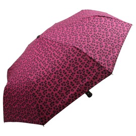 Atania Ladies Automatic Handbag Size Umbrella Pink Leopard