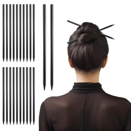 22 PCS Wooden Hair Chopsticks for Women, Black Chinese Hair Sticks for Women, Vintage Chopsticks for Hair Bun Decorative Hairstyle Holder
