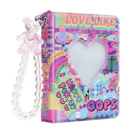 3 Inch Kpop Photo Card Holder, 7.6 cm Mini Photo Album, Kpop Photo Card Holder, Love Heart, Photo Card Holder for Best Friend, Besties or Boyfriend Partner (Colourful)